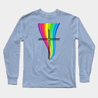 Cross Rainbow Flame 01 Long Sleeve T-Shirt